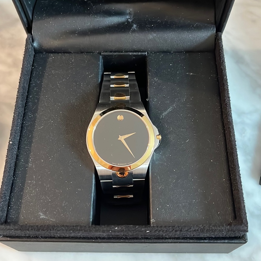 Movado Luno museum watch two tone with gold